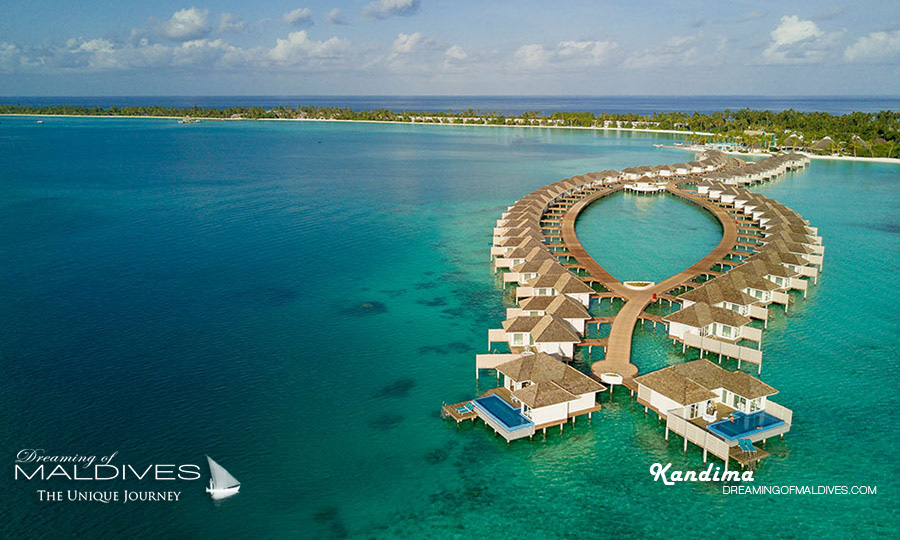 Kandima Maldives Honeymoon Aqua Pool Villa Vue Aérienne