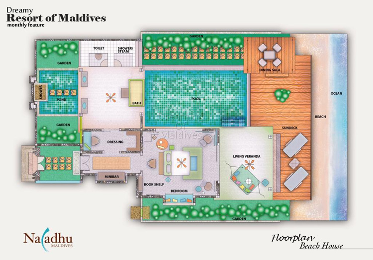 Plan de la Villa Beach House With Pool Naladhu Maldives