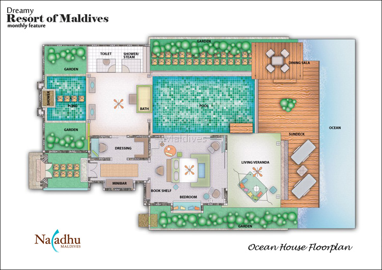 Plan de la Villa Ocean Pool Villa Naladhu Maldives