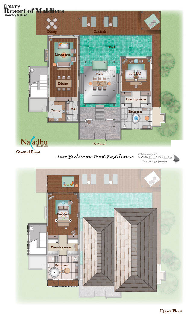 Plan de la Villa Two-Bedroom Pool Residence  Naladhu Maldives