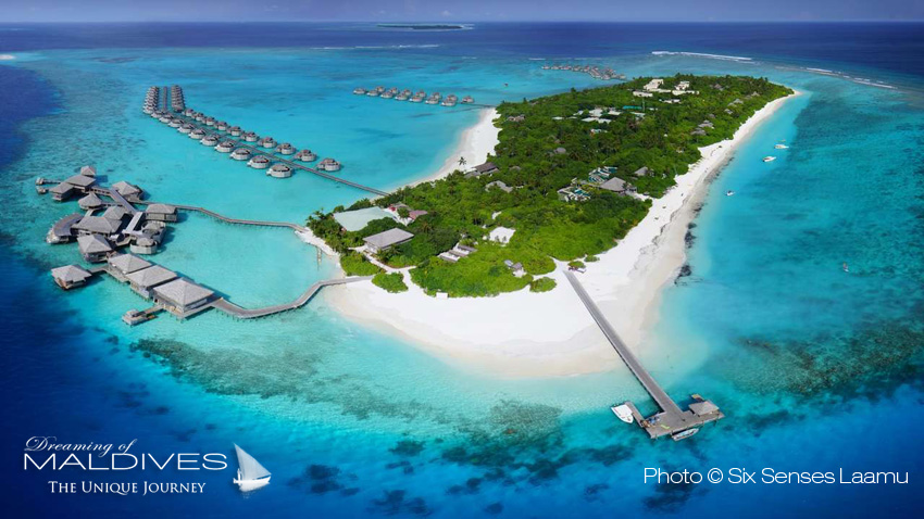 Six Senses Laamu Maldives Vue Aérienne de l'Hôtel