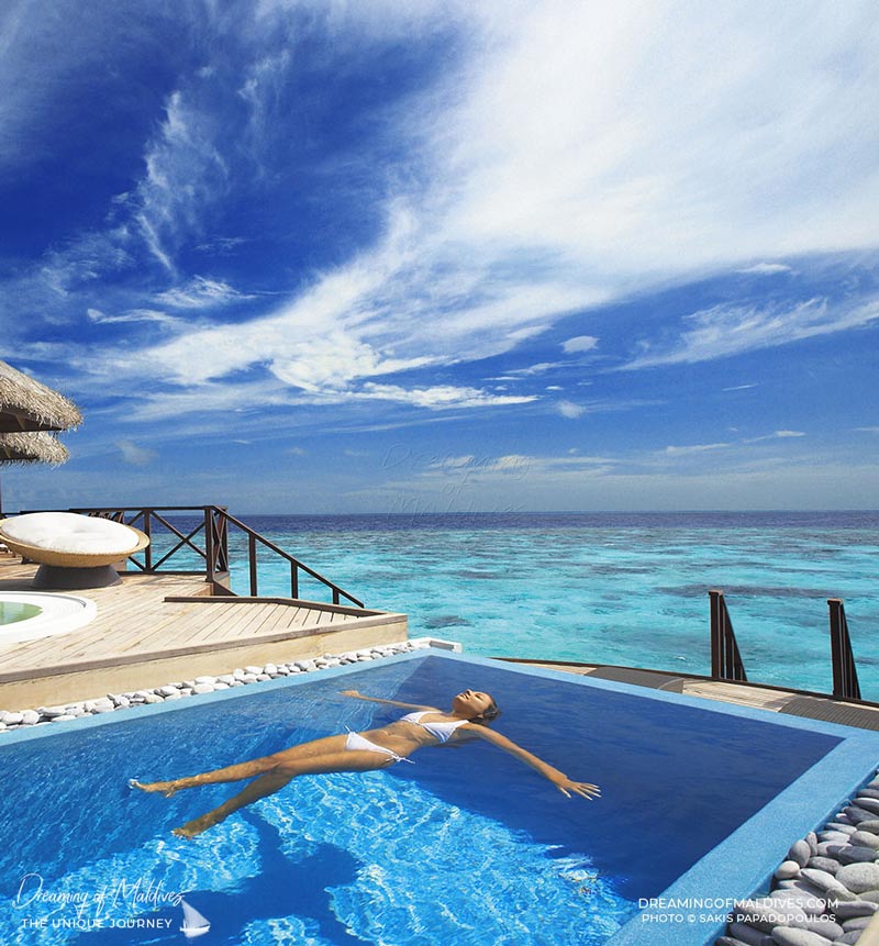Huvafen Maldives Villa sur pilotis avec piscine