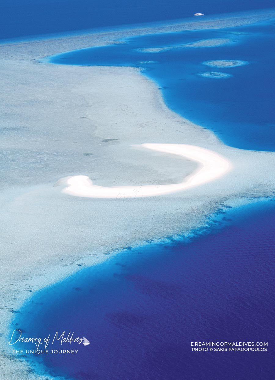 Vue aérienne des Maldives - Banc de sable