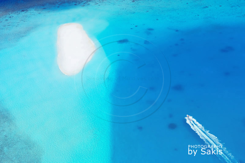 Photo aérienne des Maldives Vue sur un Banc de Sable