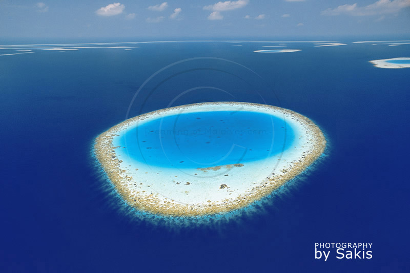 Photo aérienne des Maldives Anneau de Corail