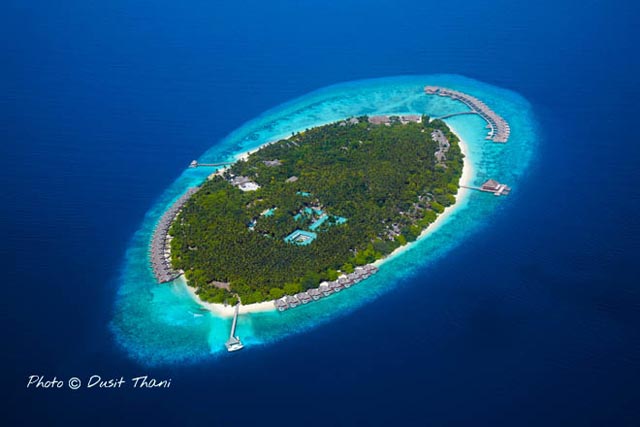 emplacement hôtel Dusit Thani Maldives Resort Baa Atoll