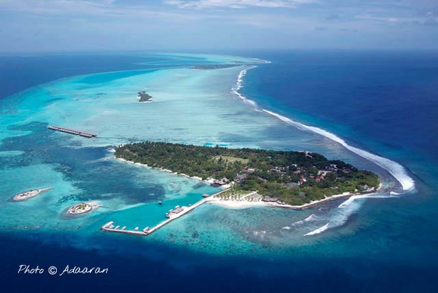 emplacement hôtel Adaaran Hudhuranfushi Resort Atoll Nord de Male