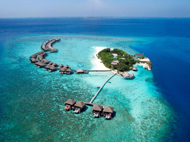 emplacement hôtel Adaaran Prestige Vadoo Atoll sud de Malé