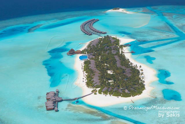 emplacement hôtel Anantara Dhigu Maldives Atoll sud de Malé