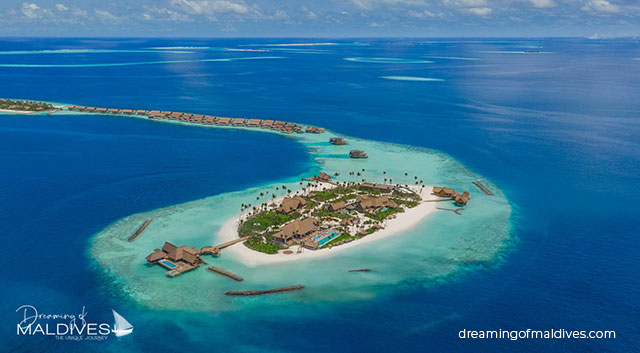 emplacement hôtel Waldorf Astoria Maldives Ithaafushi Atoll sud de Malé