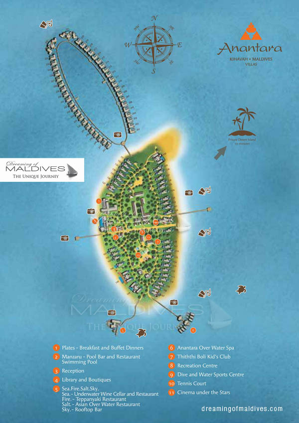 Anantara Kihavah Villas Maldives Plan de l'Hôtel