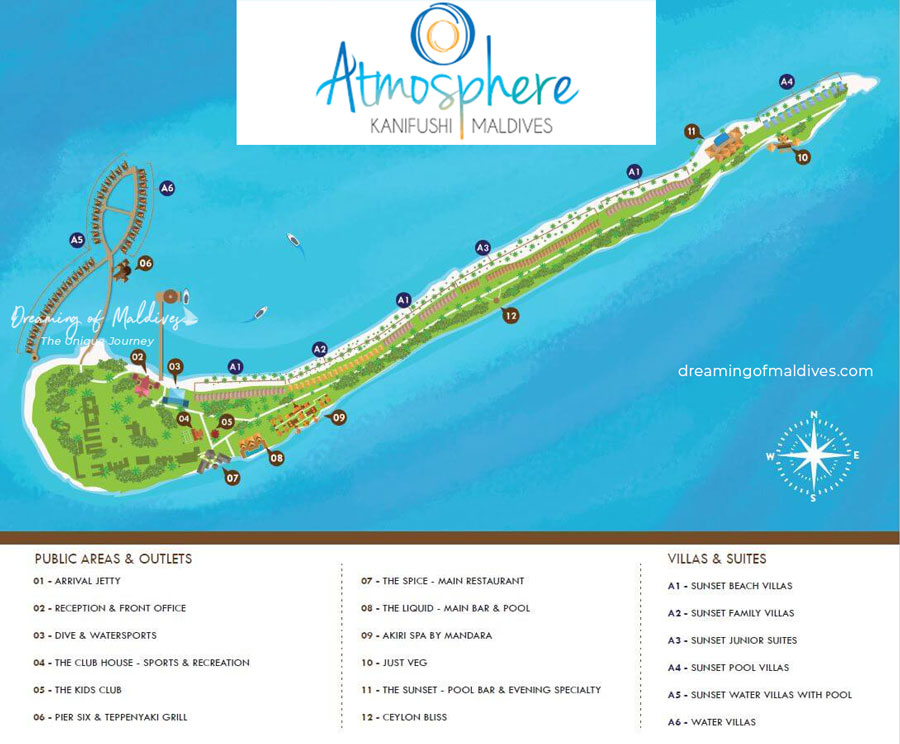 Atmosphere Kanifushi Maldives Plan de l'Hôtel