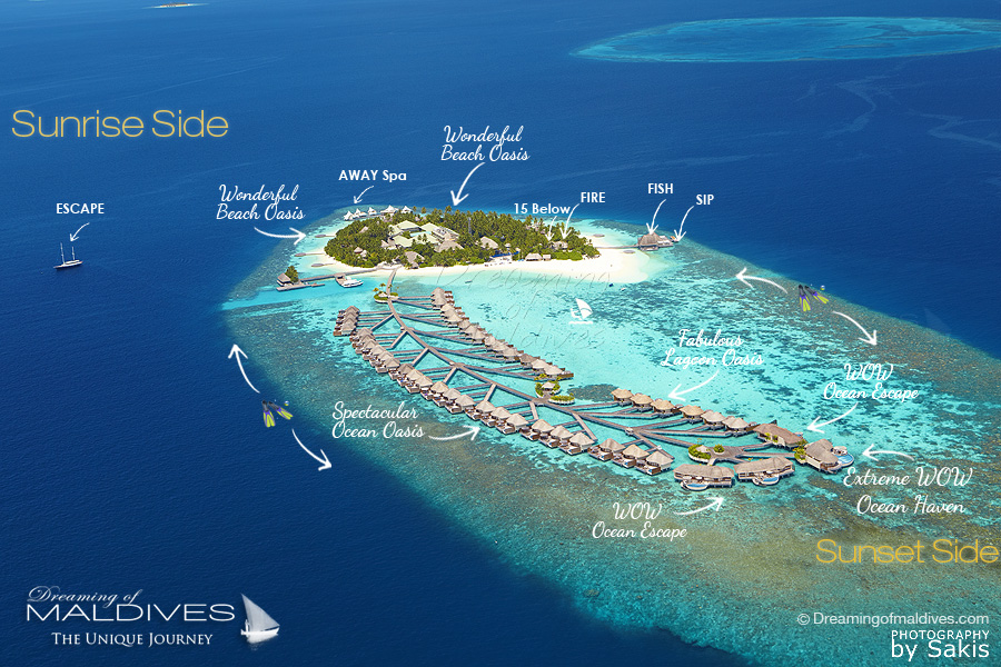 W Maldives Carte Aérienne de l'Hôtel