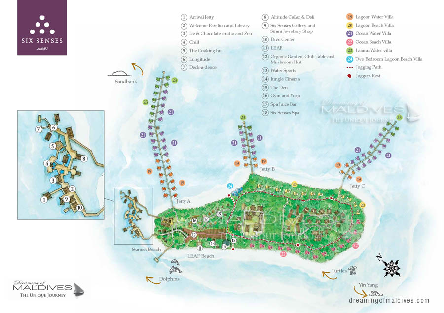 Six Senses Laamu Plan de l'Hôtel