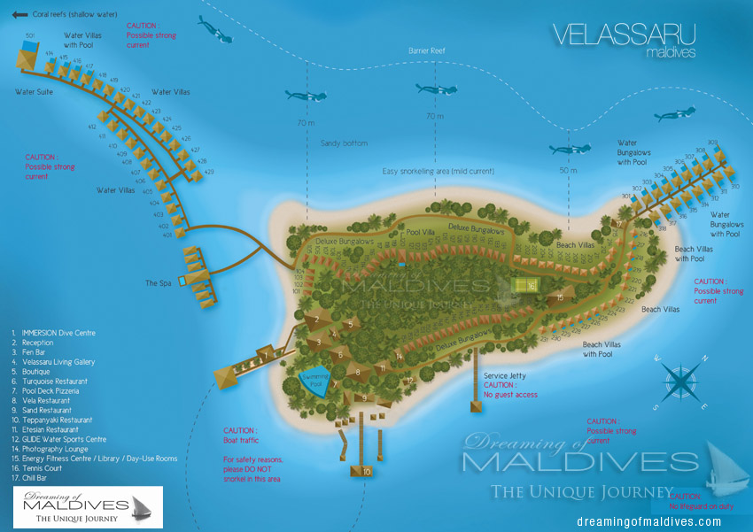 Velassaru Maldives Plan de l'Hôtel
