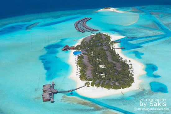 Anantara Dhigu Maldives aerial view