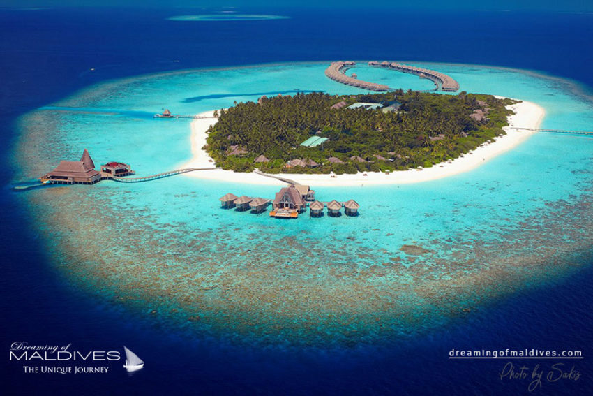 photo aérienne Anantara Kihavah Maldives