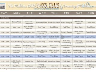 Le Programme et les activités du club-enfant à Atmosphere Kanifushi Maldives