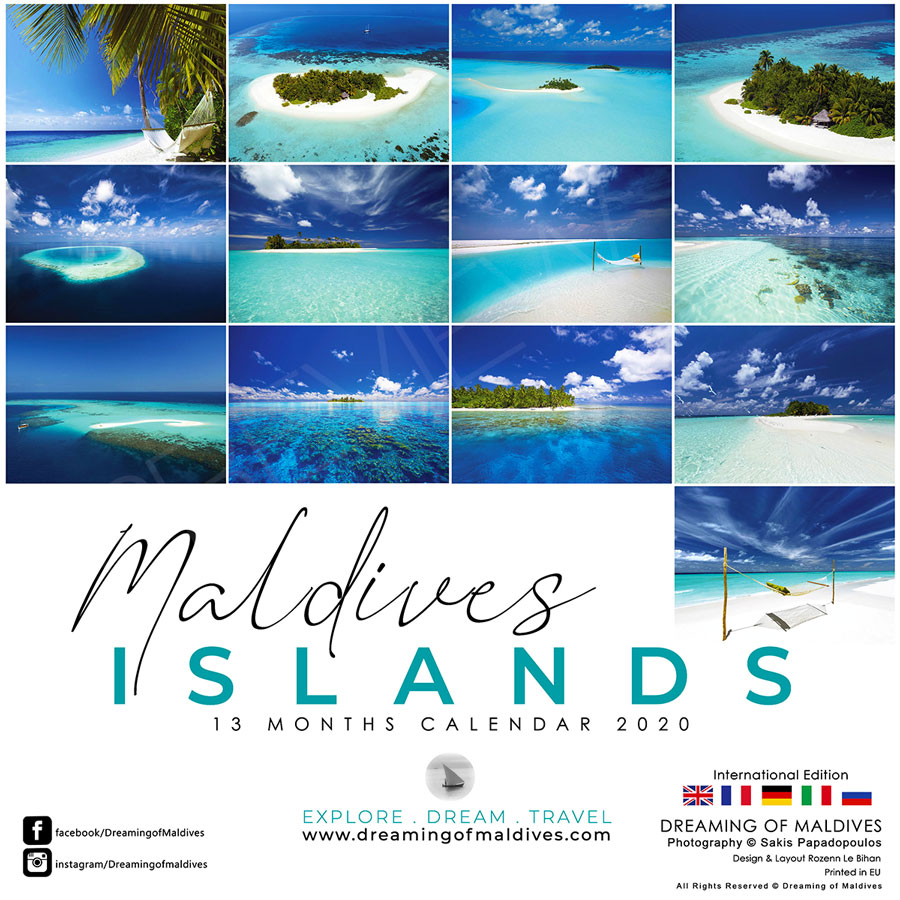 calendrier mural iles maldives 2020