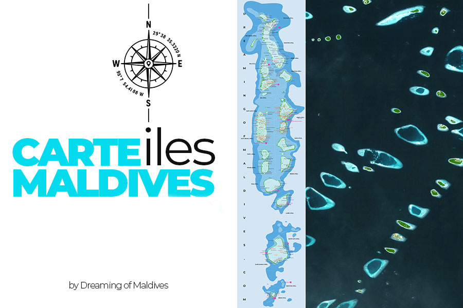 grandes Cartes détaillées des Maldives par régions et atolls