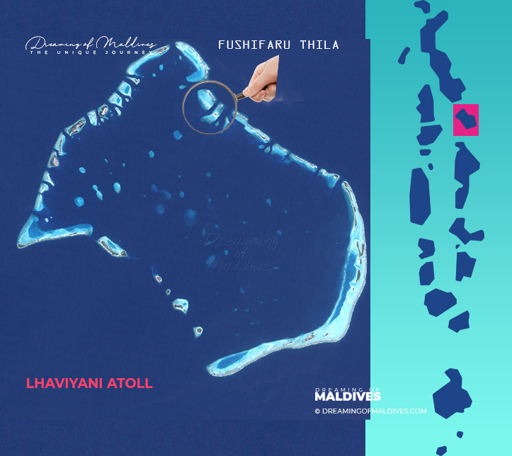 carte situation Fushifaru THila dans atoll lhaviyani nor maldives