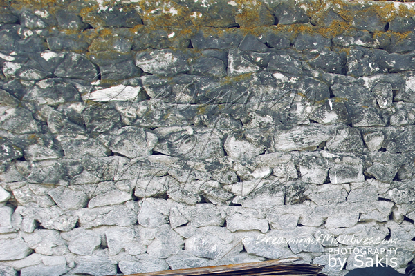 maldives Des murs de maison construits avec des coraux