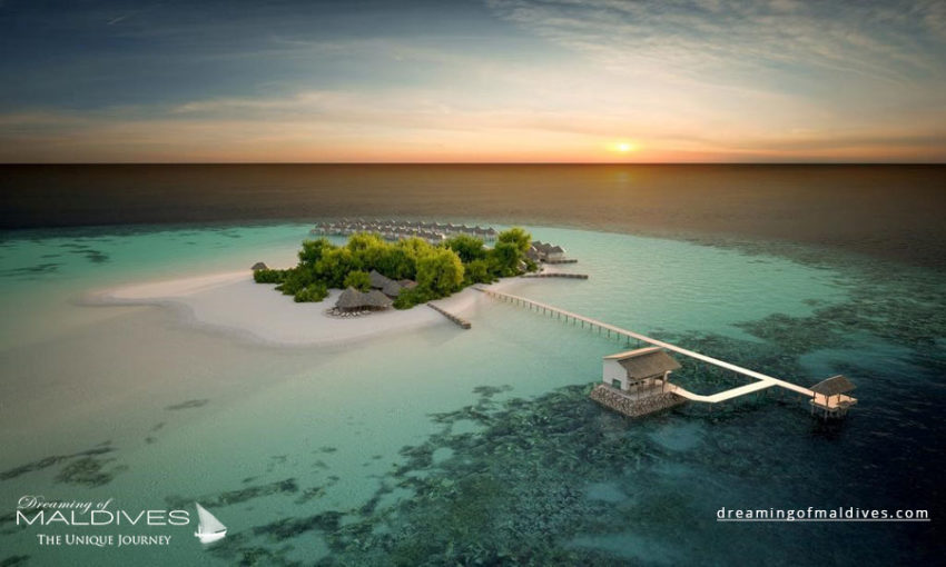 photo aérienne hôtels des îles Maldives