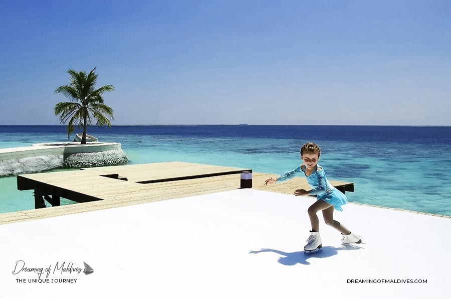 10 lieux extraordinaires Maldives patinoire à glace au Jumeirah Vittaveli