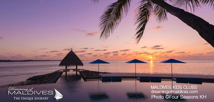 La Piscine du four seasons kuda huraa hotel famille maldives club enfants