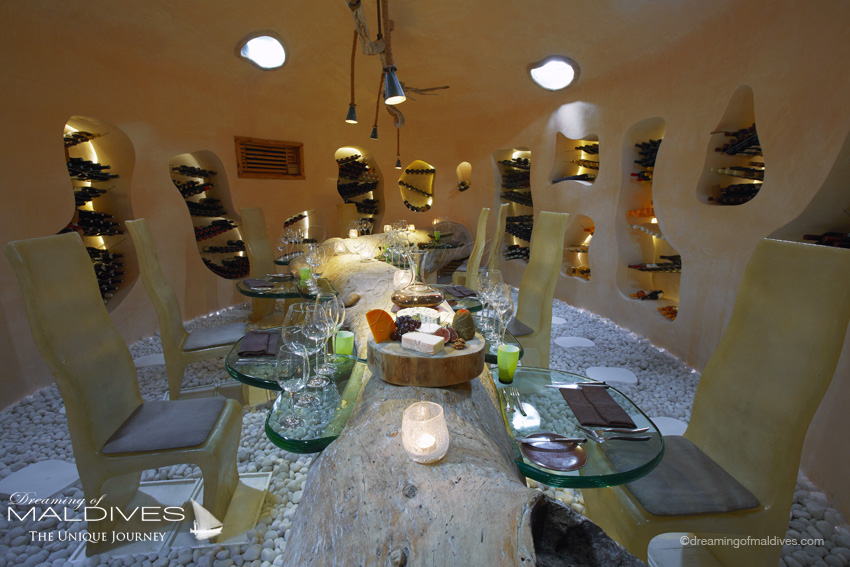La cave a vin souterraine. avant de Gili Lankanfushi