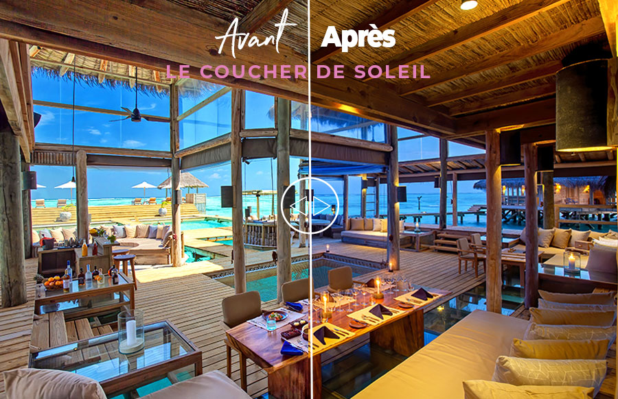 La vue sur le Lagon depuis le salon de la Private Reserve à Gili Lankanfushi Maldives