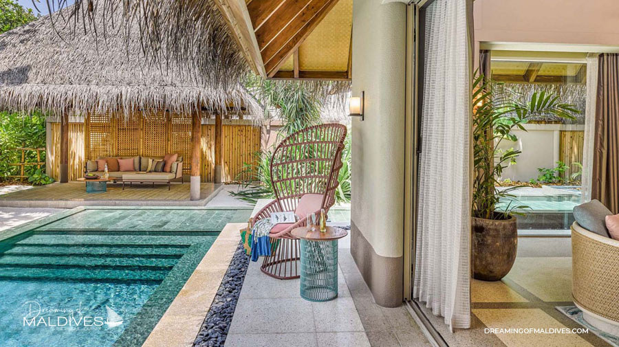 design extérieur tropical chic Joali villas