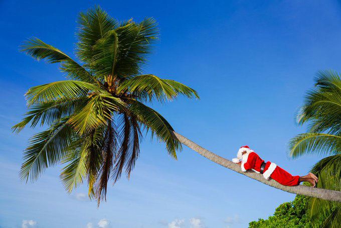 Le Père Noël aux Maldives
