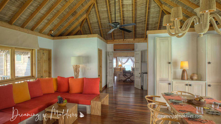 Salon Salle à manger de la Villa Familiale Gili Lankanfushi Maldives