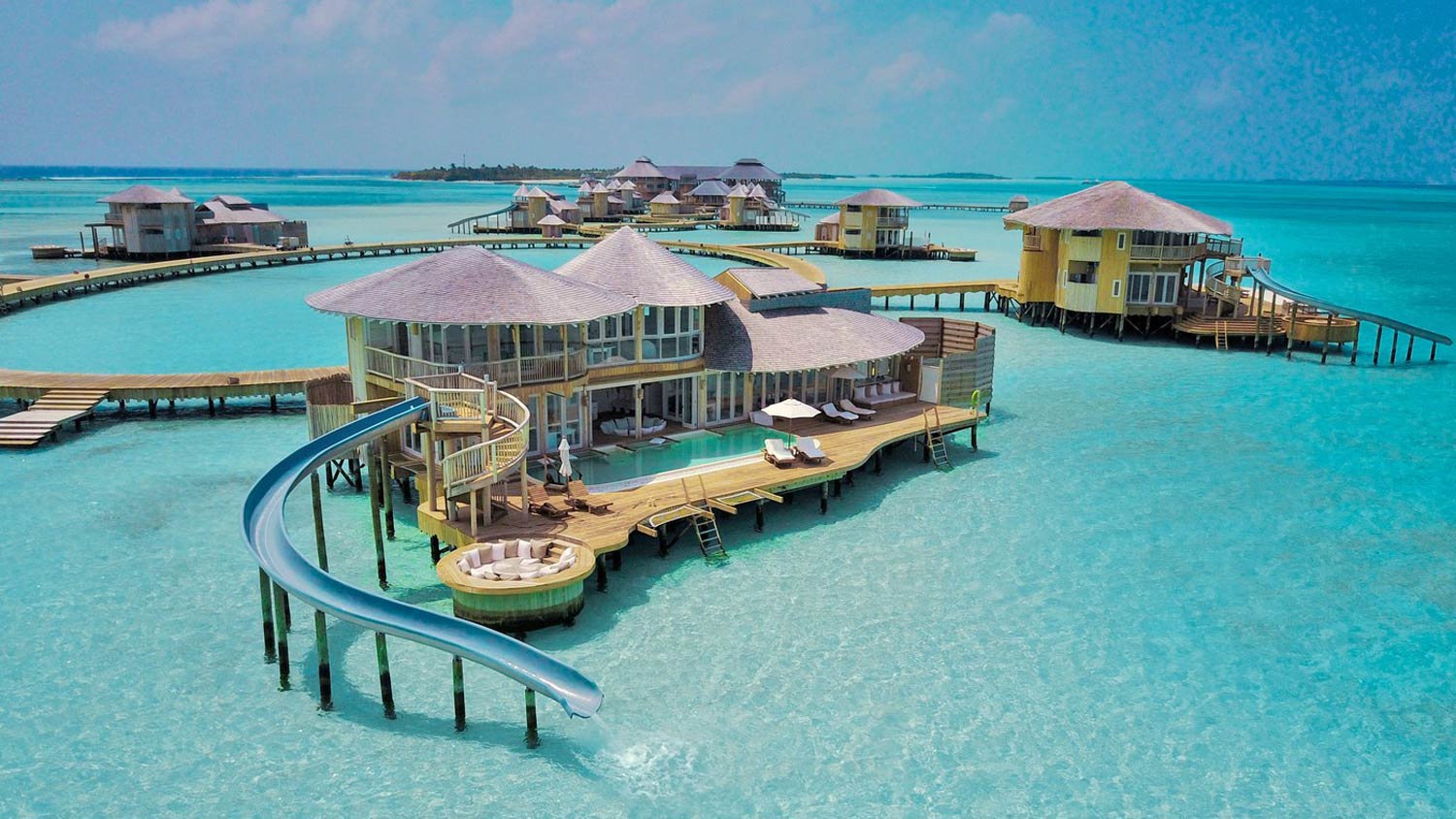 Villa sur pilotis avec tobogan à Soneva Jani