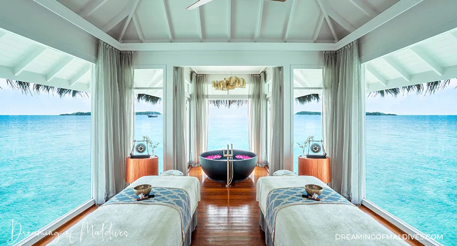 Salle de soins Spa Anantara à Anantara Kihavah Maldives