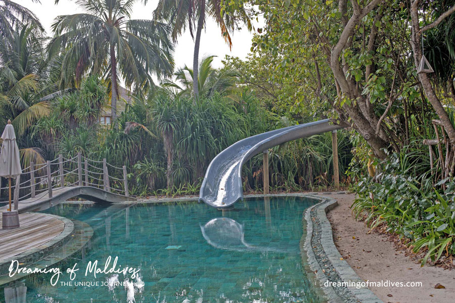La Villa 41 avec toboggan de l'hôtel Soneva Fushi Hôtel avec toboggans maldives