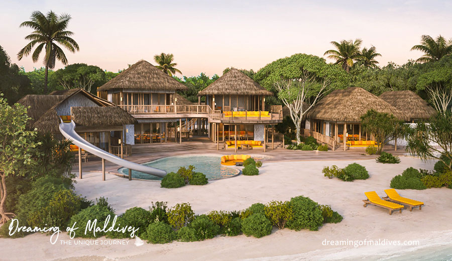 La Villa 43 avec toboggan de Soneva Fushi Hôtel avec toboggans maldives