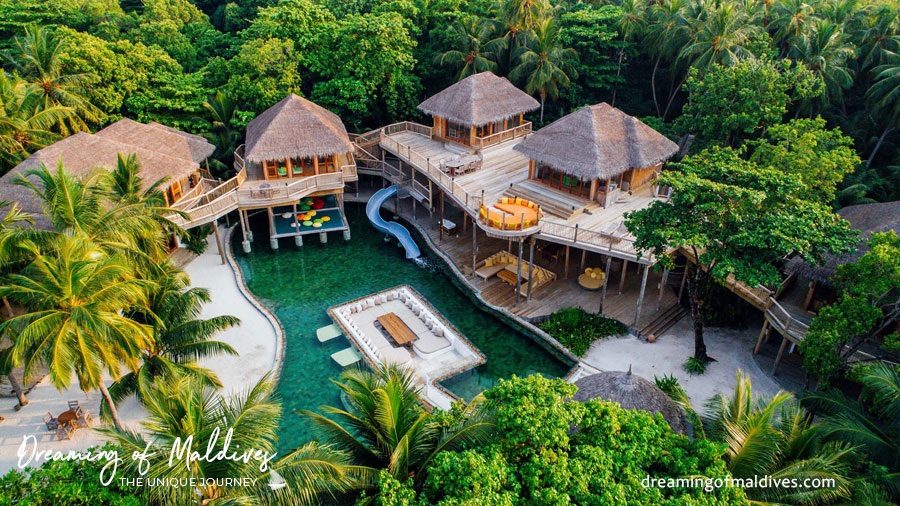 La Private Reserve avec toboggan de l'hôtel Soneva Fushi