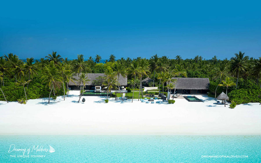 Les plus belles villas sur plage aux Maldives .La Grande Résidence Coucher de Soleil sur la Plage à One & Only Reethi Rah Grand Sunset Residence