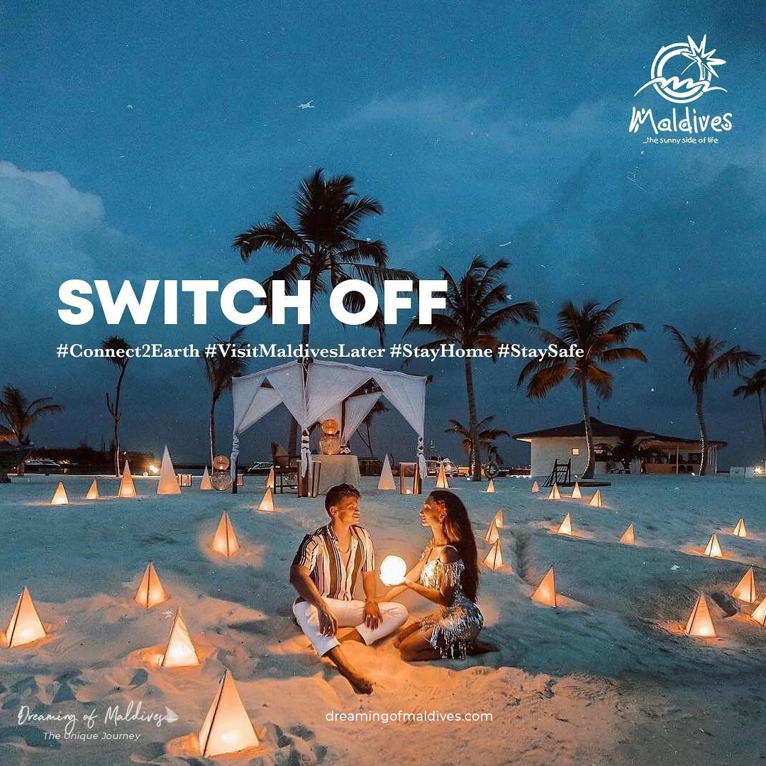 Switch Off . Journée de la Terre. Poster Visit Maldives