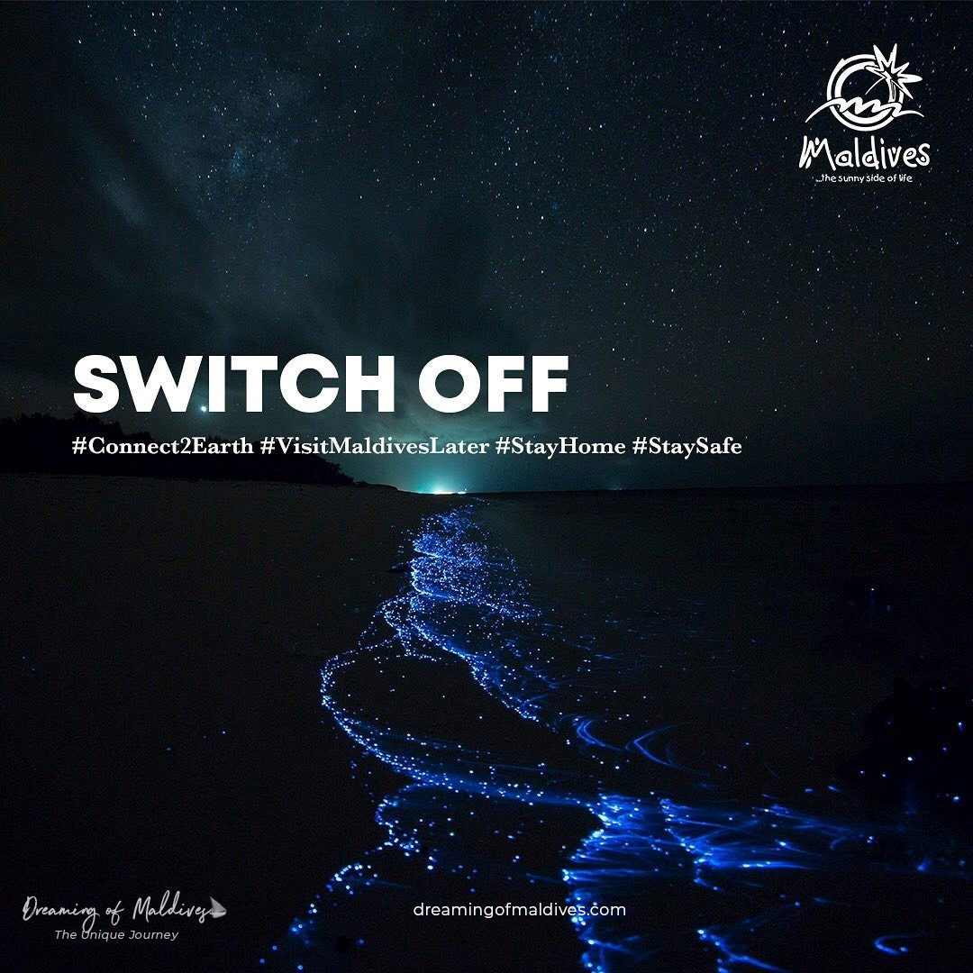 Switch Off . Journée de la Terre. Poster Visit Maldives