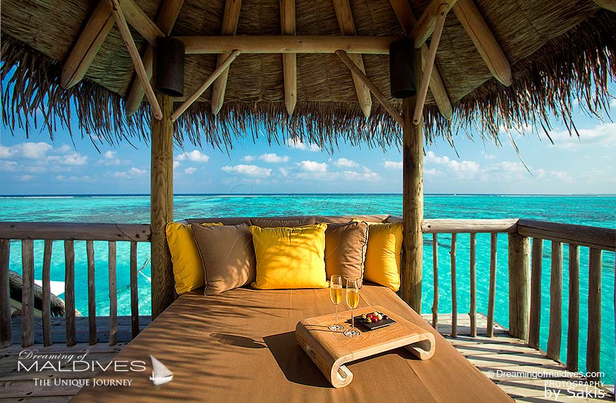 Gili Lankanfushi Maldives upper deck bed