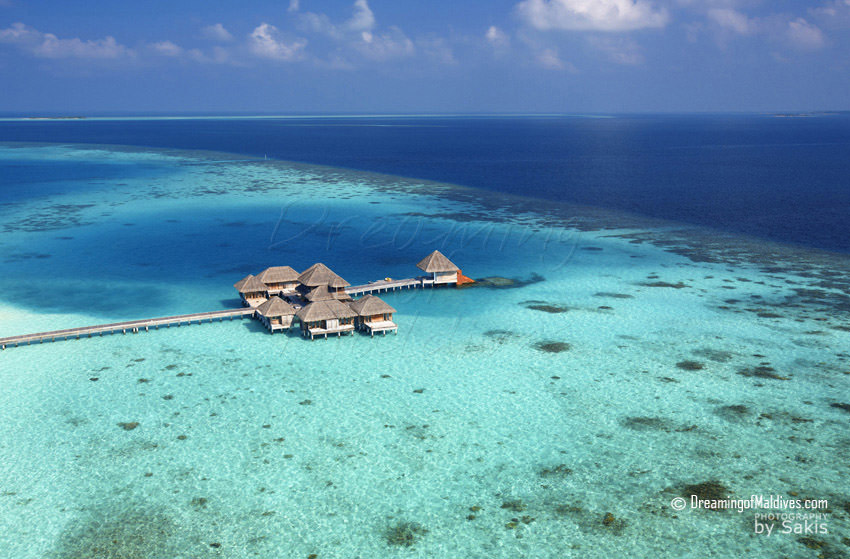 Huvafen Fushi Maldives Spa Aerial View