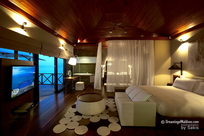 Huvafen Fushi Maldives Ocean Pavilion Bedroom