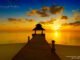 maldives beautiful orange sunset cumulus clouds sky