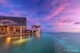 maldives beautiful pink sunset cirrus sky