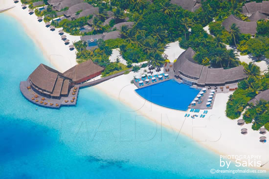 Anantara Dhigu Maldives, Island Aerial View Anantara Dhigu Maldives pool beach aerial view
