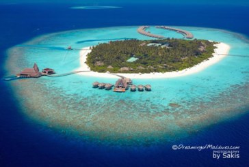 An aerial View of the splendid Anantara Kihavah Villas Maldives