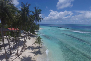 Cokes Beach. Surfer Guesthouse - Thulusdhoo island.